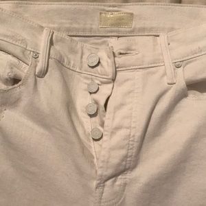 Mother white ripped jeans